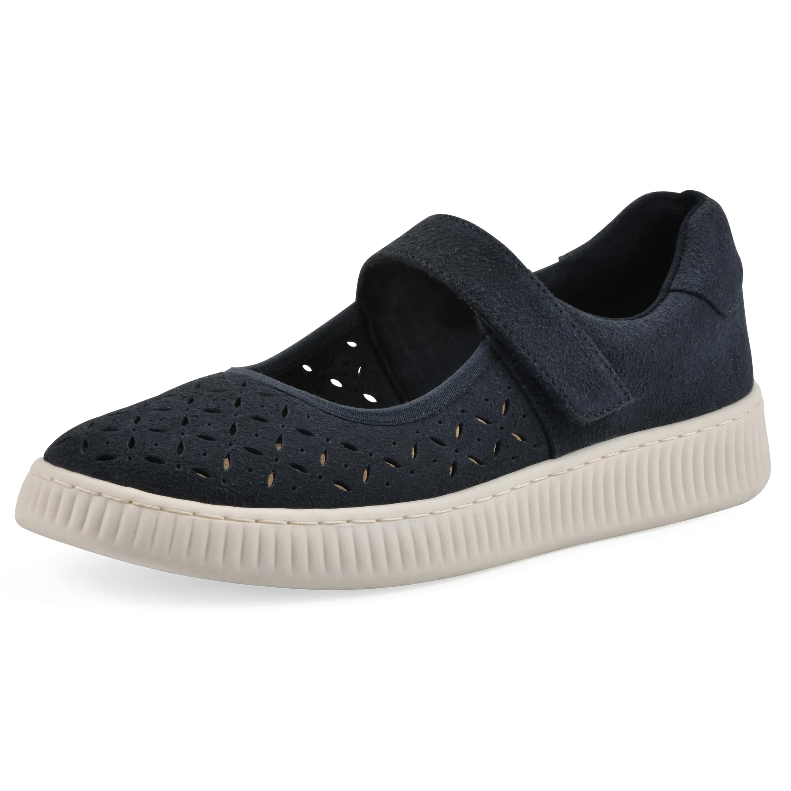 WHITE MOUNTAIN Women’s Doubles Mary Jane Sneaker, Navy/Sueded/Smooth, 7 M