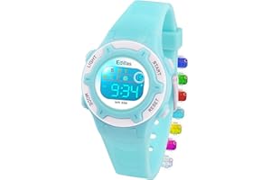 Edillas Kids Watches Digital Girls Boys, 7 Colors Waterproof Wristwatches for Child Sport Outdoor Multifunctional with Stopwatch/Alarm Watch Ages 4-12