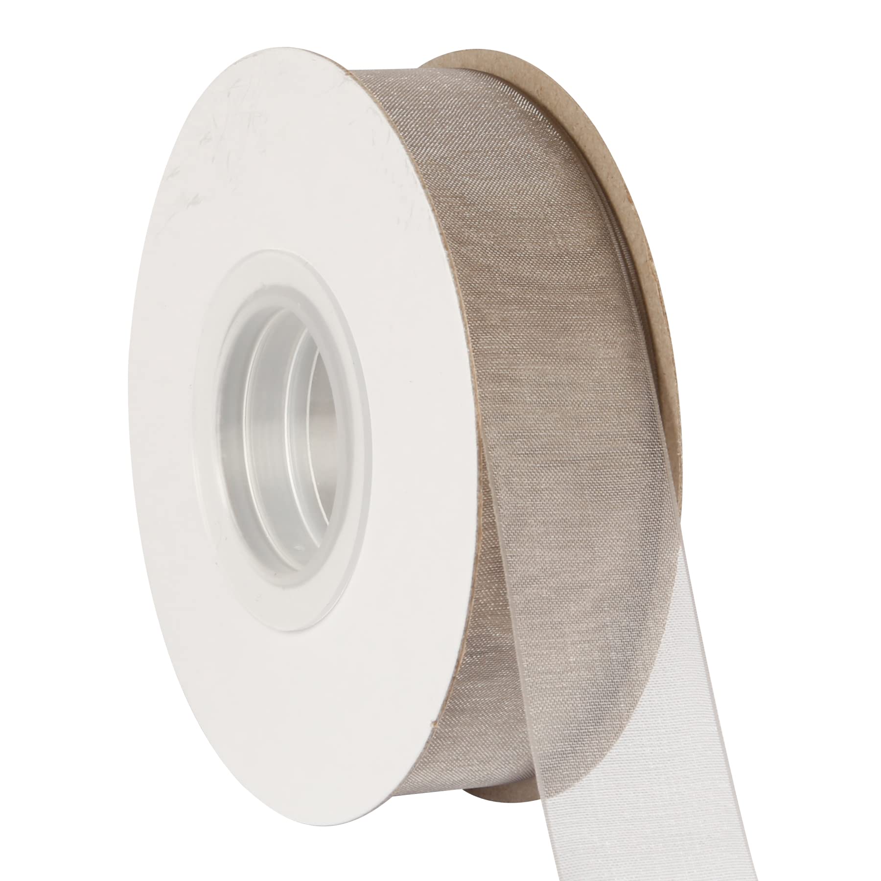 AVANAVA 25mm Wide Sheer Organza Ribbon Multi-Colors for Gift Wrapping Bouquet Wedding Decoration Floral Arrangement - 45 Meters (Silver)