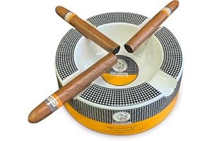 GUEVARA Cigar Ashtray Big Ash trays for 8" Round Cigarettes Large Rest Outdoor Cigars Ash tray for Patio/Outside/Indoor Ashtray