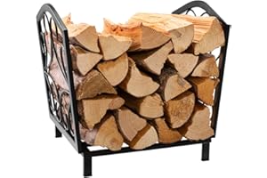 DOEWORKS 17 Inch Small Heavy Duty Indoor/Outdoor Firewood Racks Steel Wood Storage Log Rack Holder