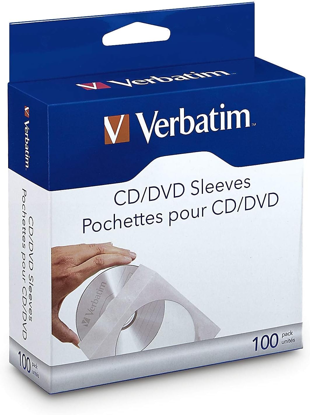 Verbatim CD/DVD Paper Sleeves-with Clear Window 100pk: Home Audio & Theater