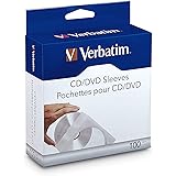 Verbatim CD/DVD Paper Sleeves-with Clear Window 100pk