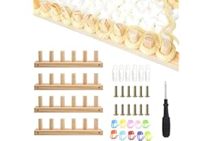 4Pcs Chunky Knitting Blanket Loom with 20 Stitch Markers,47"/120cm Adjustable Frame Wooden Blanket Loom with Screwdriver & As