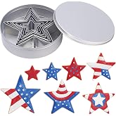7-Piece Star Cookie Cutter Set with Metal Storage Tin | Stainless Steel Baking Tools for Cookies, Biscuits, Sandwiches | Kids Holiday Party Gift, Food Safe &amp; Dishwasher Safe