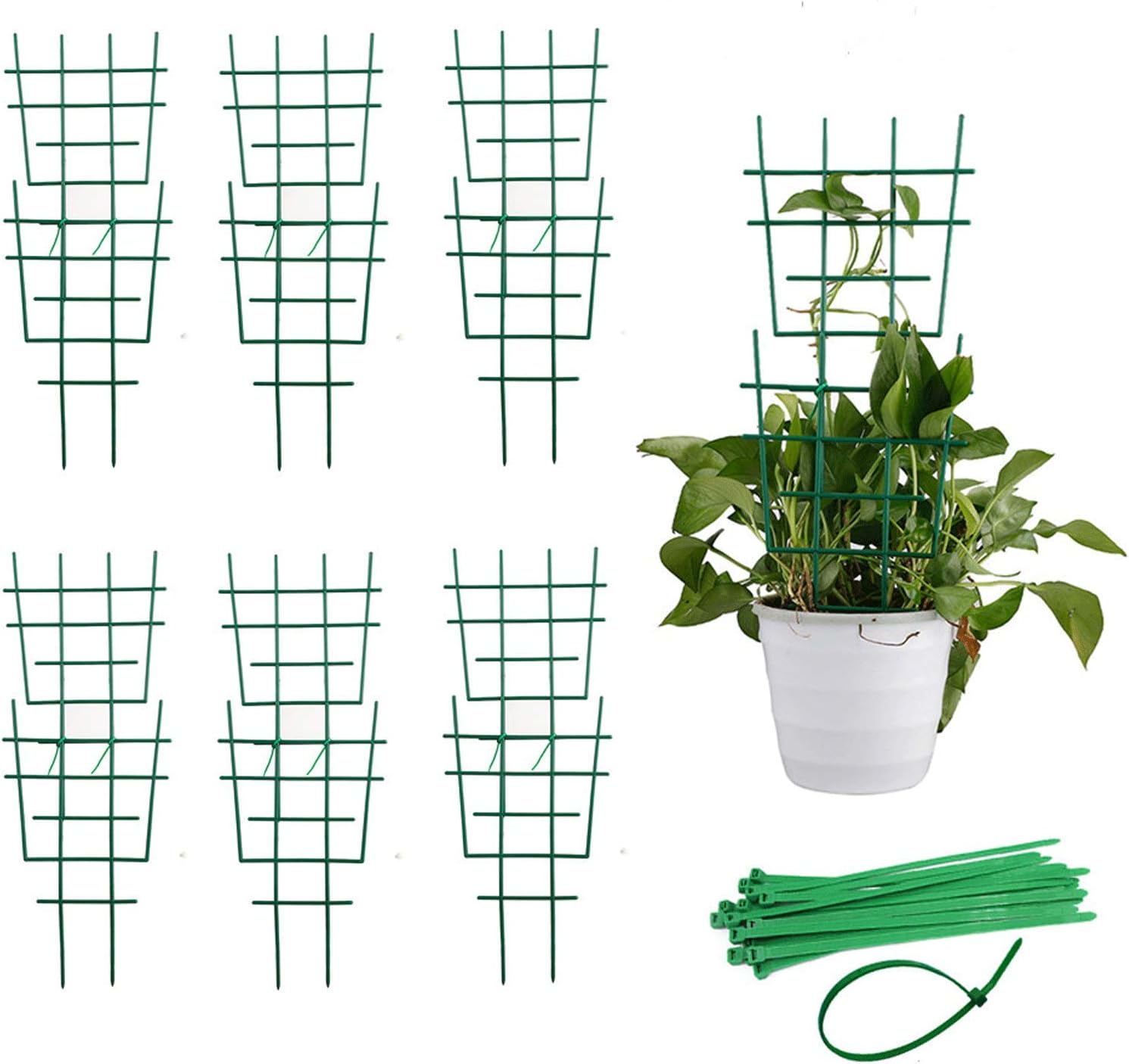 GWOKWAI 12 Pcs DIY Plastic Garden Plant Climbing Trellis