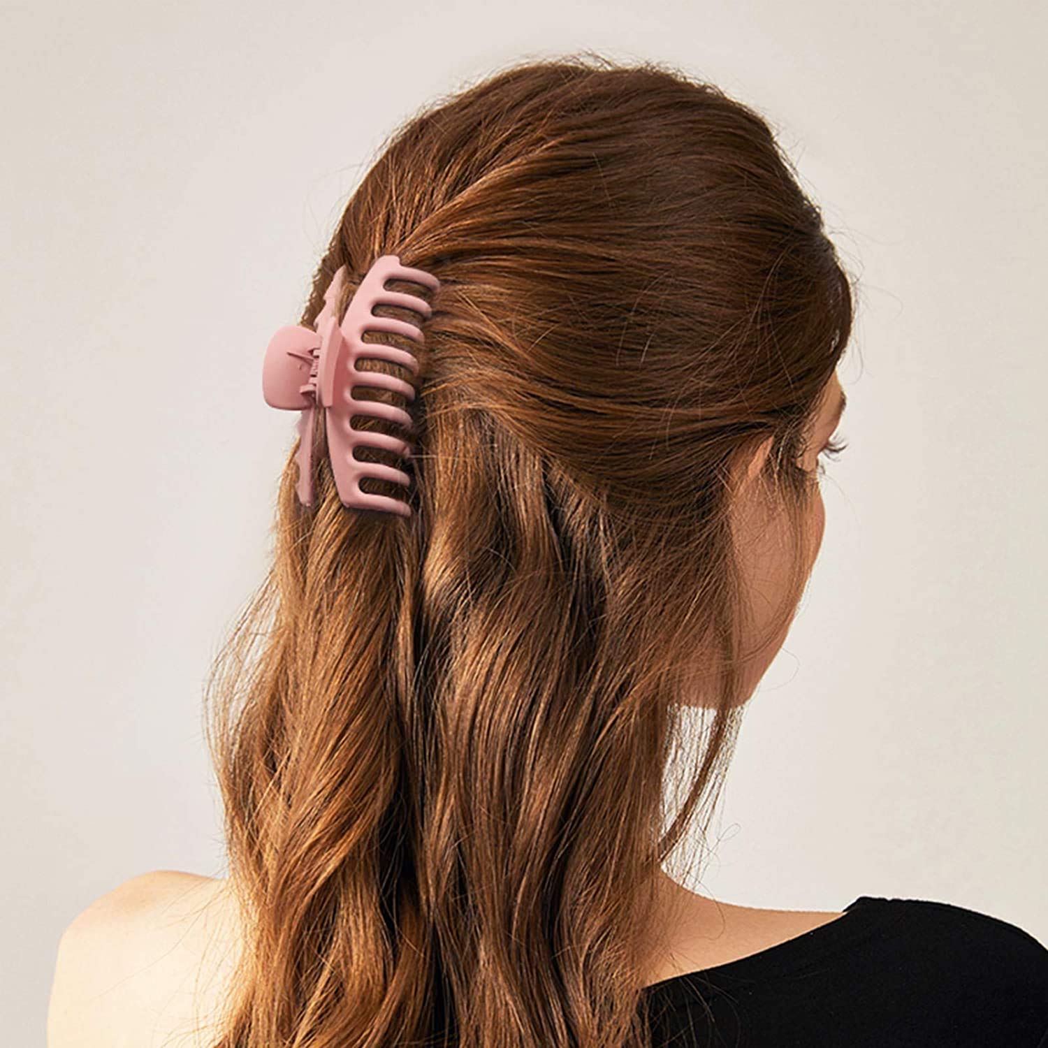 JSY Hair Clips Big Hair Claw Clips Nonslip Large Claw Clip for Women and Girls Thin Hair, Strong Hold for Thick Hair, 4 Color Available 4.3 Inch (4 Packs) : Beauty