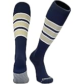 PEAR SOX Striped OTC Baseball, Softball, Football Socks (C) Black, Orange, Royal
