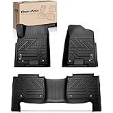 YHTAUTO Floor Mats Fit Nissan Armada 2017-2018, Infiniti QX80 2014-2018, QX56 2011-2013, TPE Floor Liners All-Weather Protection Custom Fit, 1st & 2nd Row, Set of 3 Black