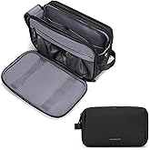 BAGSMART Toiletry Bag for Men, Travel Toiletry Organizer Dopp Kit Water-resistant Shaving Bag for Toiletries Accessories, Door Room Essentials, Black-medium