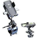 Car Phone Holder Mount,360 Degree Rotation Multifunctional Phone Clip | Universal Cell Phone Holder,Dashboard Cell Phone Stand for iPhone,Samsung,Android,and 4 to 7" Smartphones(Black)