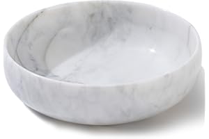 CM CHIC MONDAY 5.91'' Large Decorative Bowl, Natural Marble Decorative Bowls for Home Decor, Key Bowl, Large Incense Burner, Smudge Bowl, Coffee Tables Centerpiece, Soap Serving Bowl