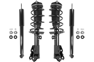 UNITY AUTOMOTIVE 4-11327-253070-001 Front and Rear Replacement Complete Strut Assembly Shock Kit Fits 2012-2015 Honda Civic Coupe