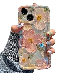 Jusy Oil Painting Flower Compatible with iPhone 13