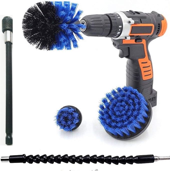 HUAWELL 5 PCS Drill Brush Attachment Set, Power Scrubber Cleaning Kit