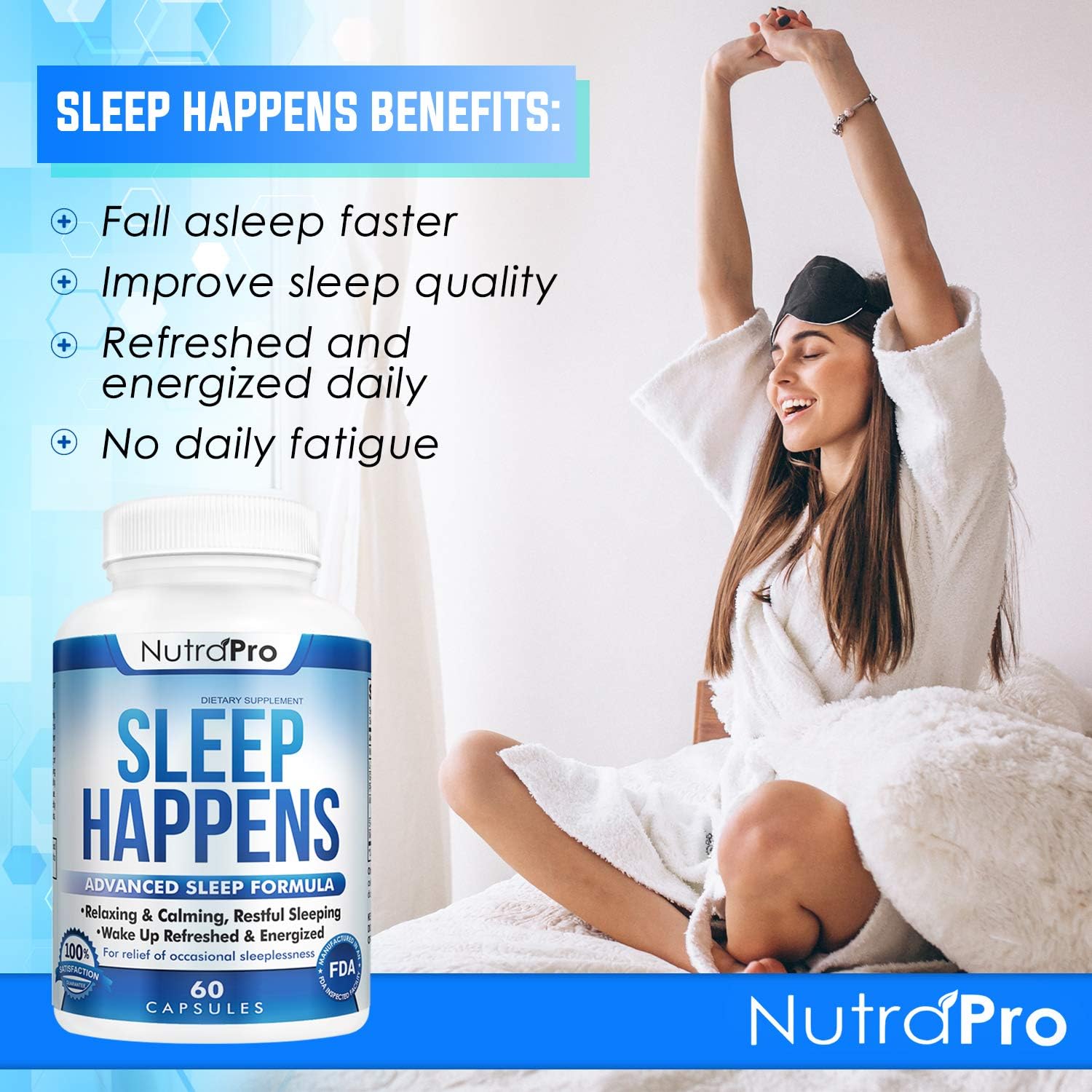 Sleep Aid for Adults - Deep Sleep and Anxiety Relief.Best Sleeping Pill for Energized Mornings. with Melatonin,GABA and 5-HTP. Extra Strength.Fall Asleep Faster with The Discomfort CPAP Mask.: Health & Personal Care