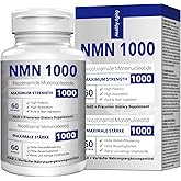 NMN 1000mg Per Serving Maximum Strength - 99% Pure NMN (Nicotinamide Mononucleotide) for NAD, Cell, Immune, Energy, Anti-Aging & Longevity, Stabilized NMN Supplements 1000mg - 60 Veggie Capsules