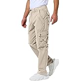 VOPOKER Men's Cargo Pants with 8 Pockets Ripstop Cotton Cargo Pants for Men Hiking Camping Fishing Running