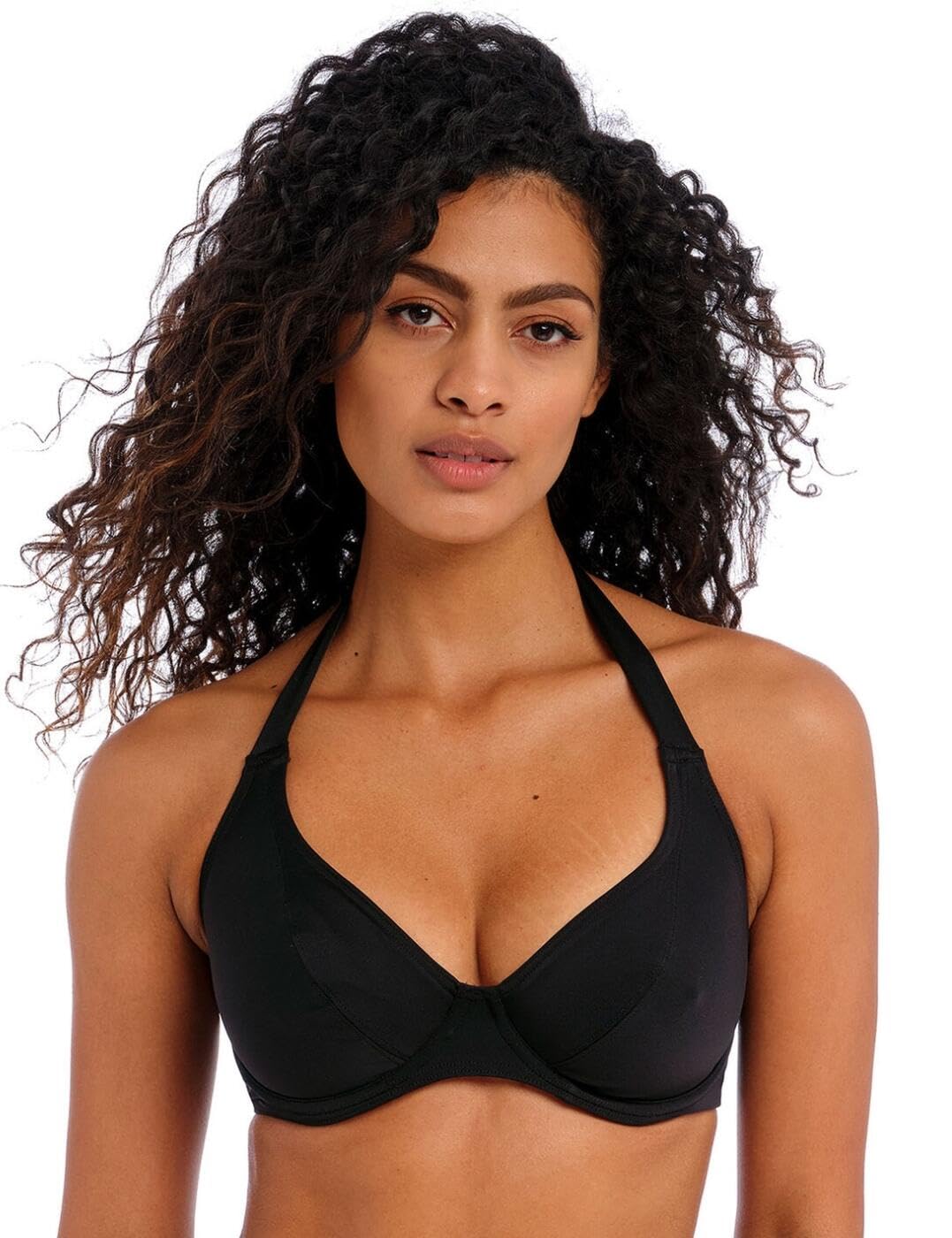 Freya Women’s Jewel Cove Halter Underwire Bikini Top Plain Black