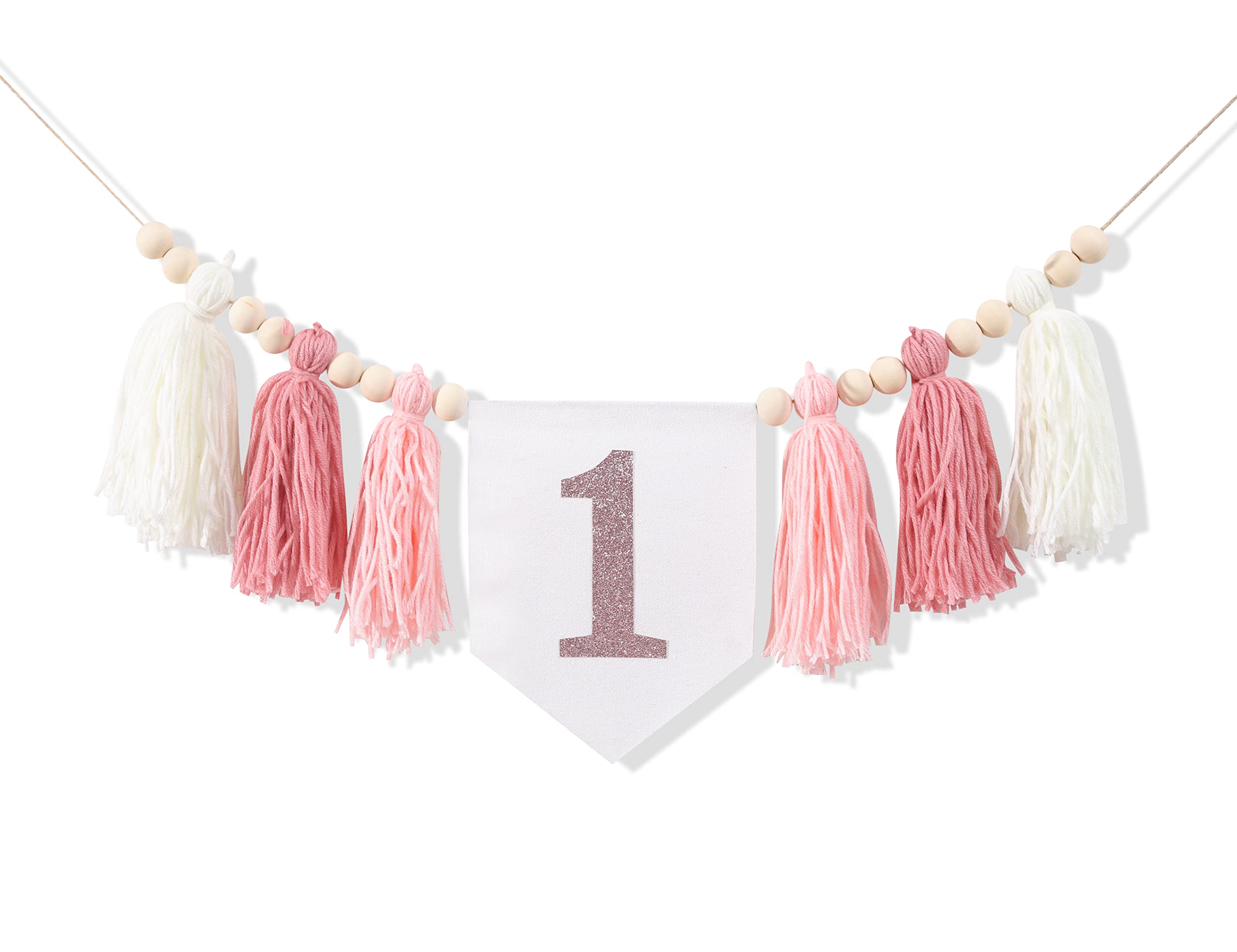Photo 1 of 1st Birthday High Chair Banner,Rose Gold Tassel Theme Banner For Girl,1st Birthday Photo Backdrop,Wall Hangings Decorative for Kids Bedroom Nursery Party Holiday Classroom Decoration (rose gold)