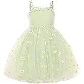 HSTiSan Toddler Girls Dress Cotton Princess Tulle Dresses Daisy Hem Tutu Kids Casual Sundress18M-8 Years
