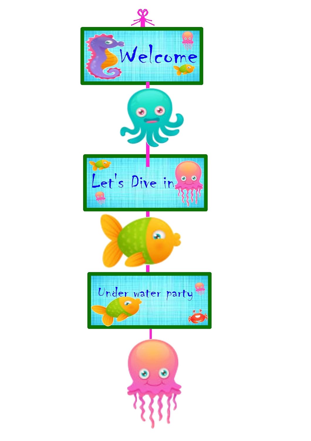 Partyplane Welcome Banner Underwater Theme Door Hanger Amazon In