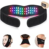 DGQY Cordless Red Light Therapy Belt for Neck & Chin - 8 Color Infrared (630nm&850nm) Facial Tightening & V-Lift Wireless, Portable Wrap for Jawline Home Travel Use