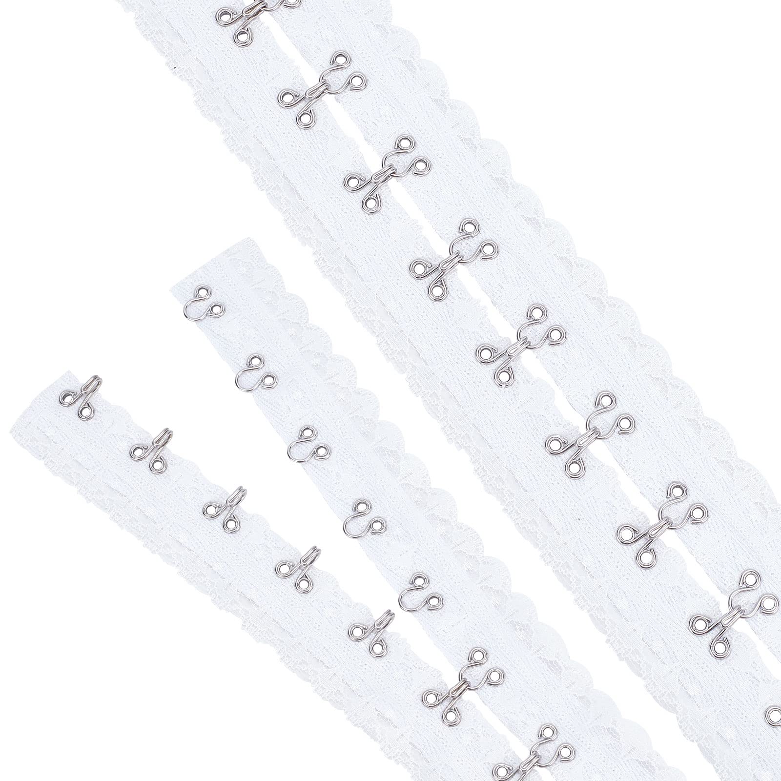 FINGERINSPIRE 2.8M 5.6cm Hook and Eye Cotton Tape Trim 3cm Spacing White Lace-Covered Tape with Hook & Eye White Lace Ribbons for DIY Clothing Accessories Embellishment Decorations