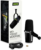 Shure MV7+ Podcast Microphone with USB-C XLR Outputs LED Touch Panel view 2