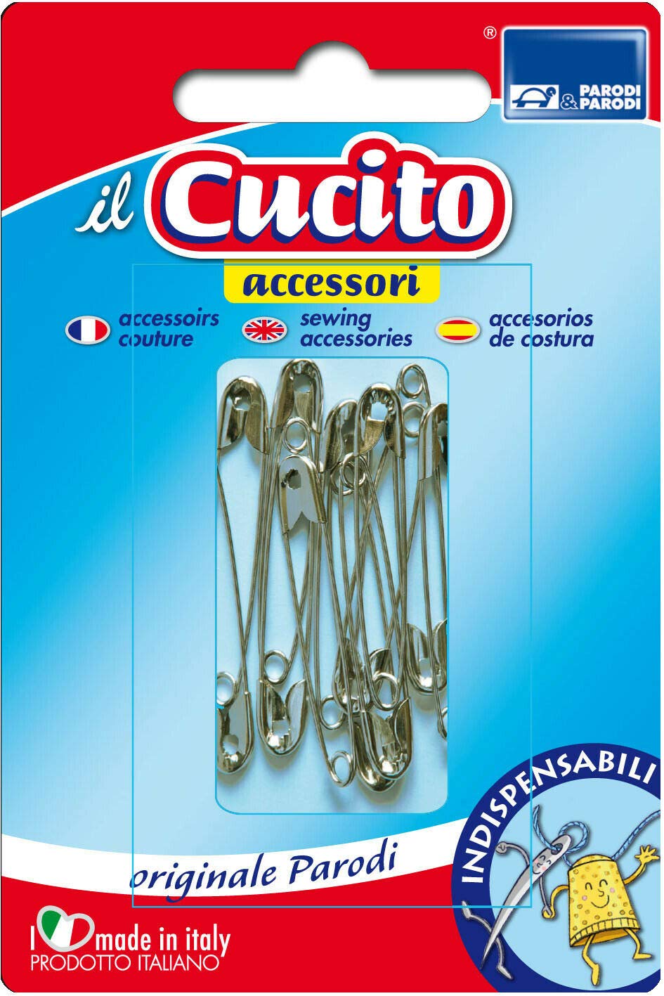 Parodi & Parodi 679 Assorted Safety Pins, Neutral, Standard