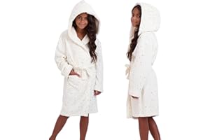 US Angels Plush Robe For Girls- Plush Winter PJ Robe With Pockets, Hoodie & Belt- Ultra-Soft Bathrobe