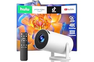 Mini Projector, Projectors Support 4K Full HD with WiFi Bluetooth Automatic Vertical Keystone Correction 270° Rotation Projec