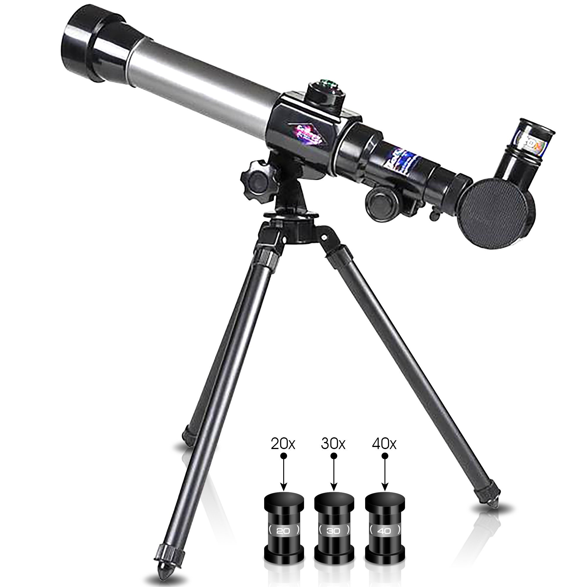 Photo 1 of ArtCreativity Kids Telescope for Beginners with Tripod Stand & 3 Eyepieces (20x, 30x, 40x) | Educational Astronomy Toy, STEM Science Learning Gift & Birthday Present for Boys & Girls Ages 3+