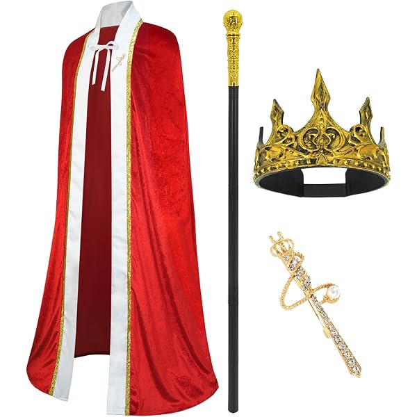 👑 Capa De Príncipe O Rey Con Corona – Disfraz Infantil De Terciopelo Rojo Con Lunares, Ideal Para Halloween Y Fiestas Temáticas (90 Cm)