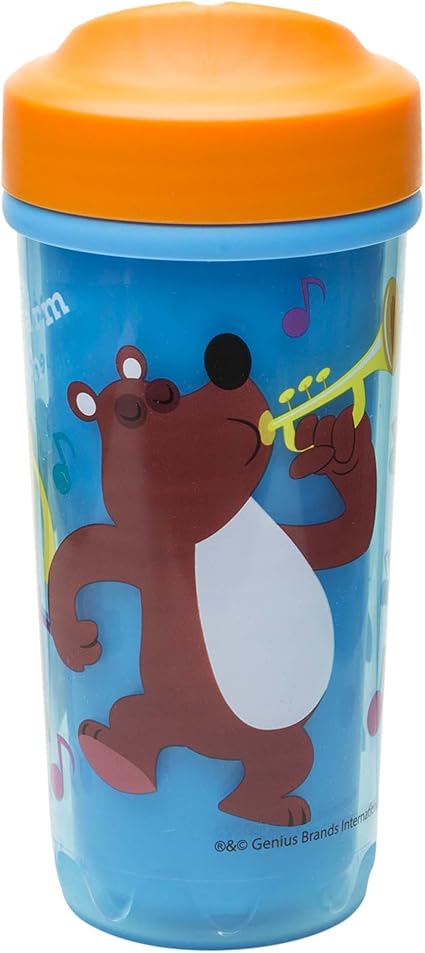Zak! Designs Baby Genius Toddler Perfect Flo Sippy Cup with Independent Doer Old MacDonald Graphics, Double Wall Insulated Tumbler and Adjustable Flow Valve, Leak Proof, BPA-Free Plastic 8.7 oz