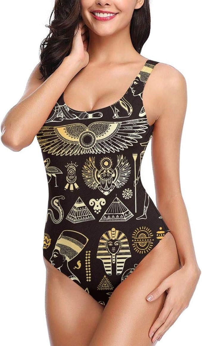 Mysticism in Ancient Egypt Sexy Womens Bikini One Piece Monokini