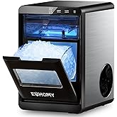EUHOMY Nugget Ice Maker Countertop, 40Lbs/24H Pebble Ice Maker Machine, Self-Cleaning Countertop Sonic Ice Makers with Ice Sc