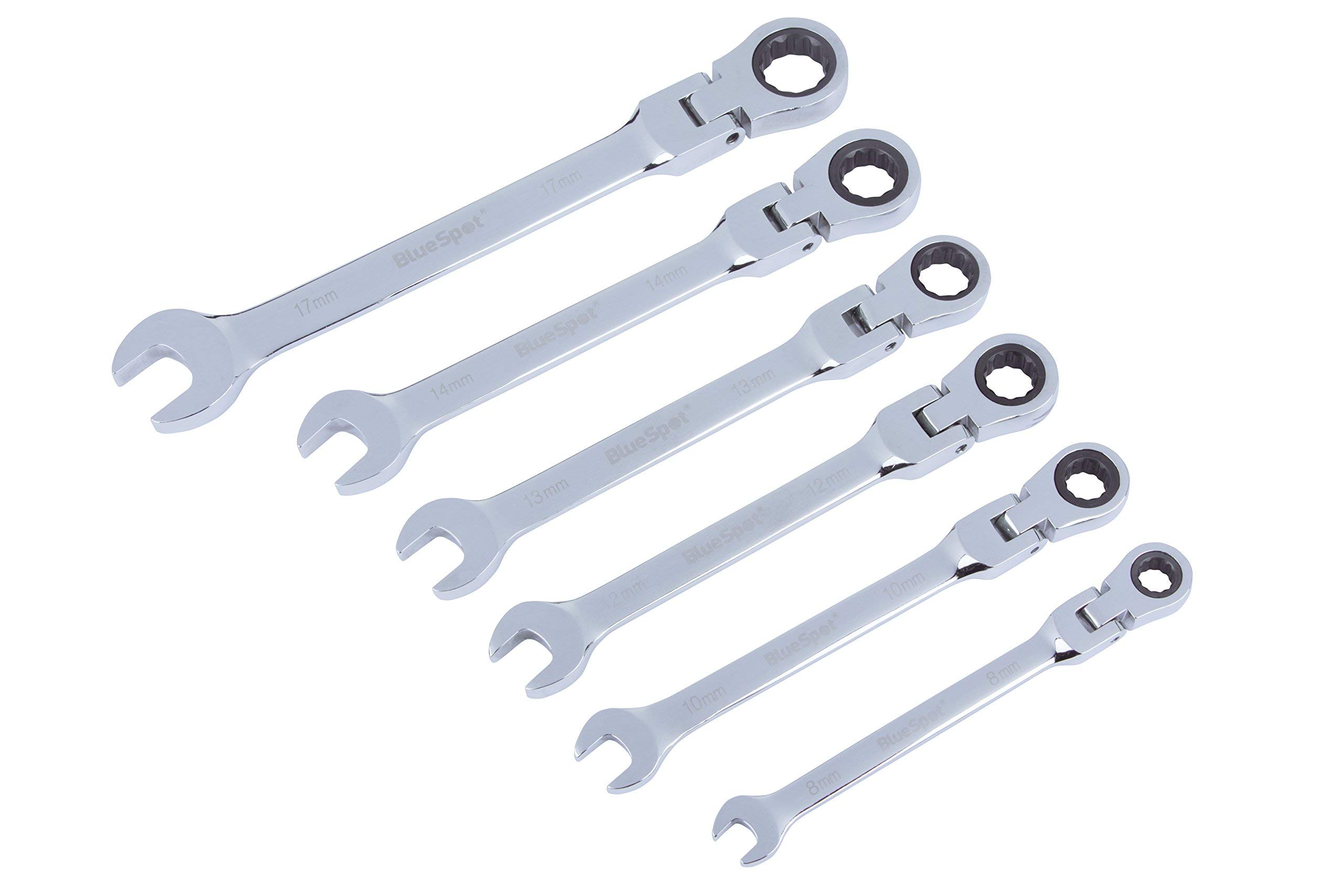Blue Spot Tools 04312 6 PCE Flexiable Metric Ratchet Spanner Set (8-17MM)