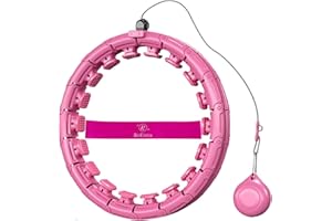 ROESHA Smart Weighted Infinity Hula Hoop for Adults Weight Loss with 24 Detachable Knots, Workout Resistance Band, Fitness Massage Abdomen Exerciser, Waist Trainer with Auto Spinning Ball
