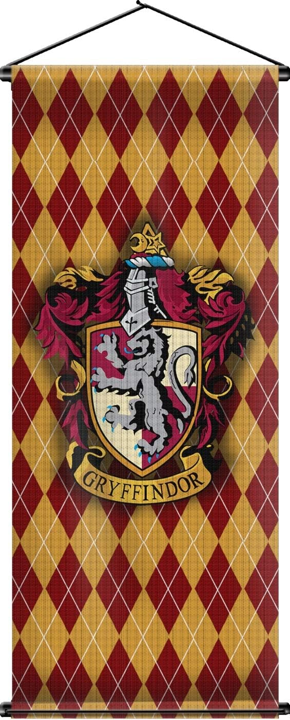 Nordic Souvenirs Harry Potter Style Banner - Gryffindor Flag 43in x 16in Wall Scroll - Ready to Hang - Perfect Barware Man Cave Gift - Unique HP Collectible Accessories