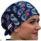 KimKaps Tie Back Surgical Nurse Scrub Hat - Magician Ortho Doctor Themed Scrub hat We Fix It - Style 3