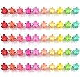 100 Pack Flower Hair Claw Clips Mini Small Hair Jaw Clips for Girls Assorted Baby Hair Clips Hair Accessories for Girls and Women Random Colors