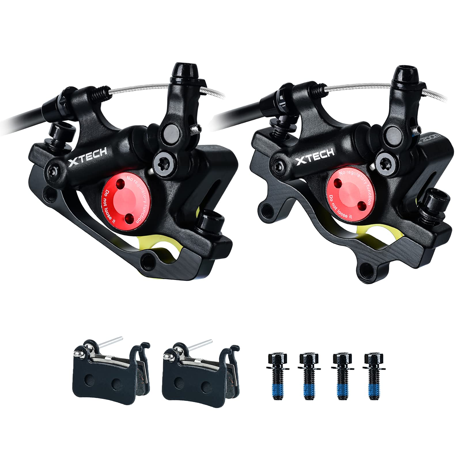 RUJOI Bike Disc Brake Kit, Line Pull Hydraulic Disc Brake Set with Aluminum Oil Pressure Caliper, Alloy Bicycle Brake Lever, Brake Cable, 160mm Rotor&Pad Adjuster for Road Bike, Mountain Bike.