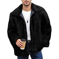 Gihuo Faux Fur Coat Winter Jackets for Men Mens Winter Coats Faux