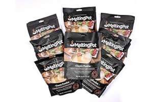 THE MELTING POT Melting Pot Fondue at Home All Cheese: Classic Alpine Fondue Cheese Bundle, 10.58 oz (Pack of 8)