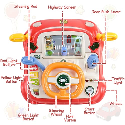 Fajiabao Baby Car Toy Musical Steering Wheel Toy for Toddlers