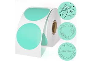 CLASSY Circle Thermal Sticker Labels, 2" Thermal Stickers, Multi-Purpose Round Direct Thermal Labels for Name Tag, Small Busi