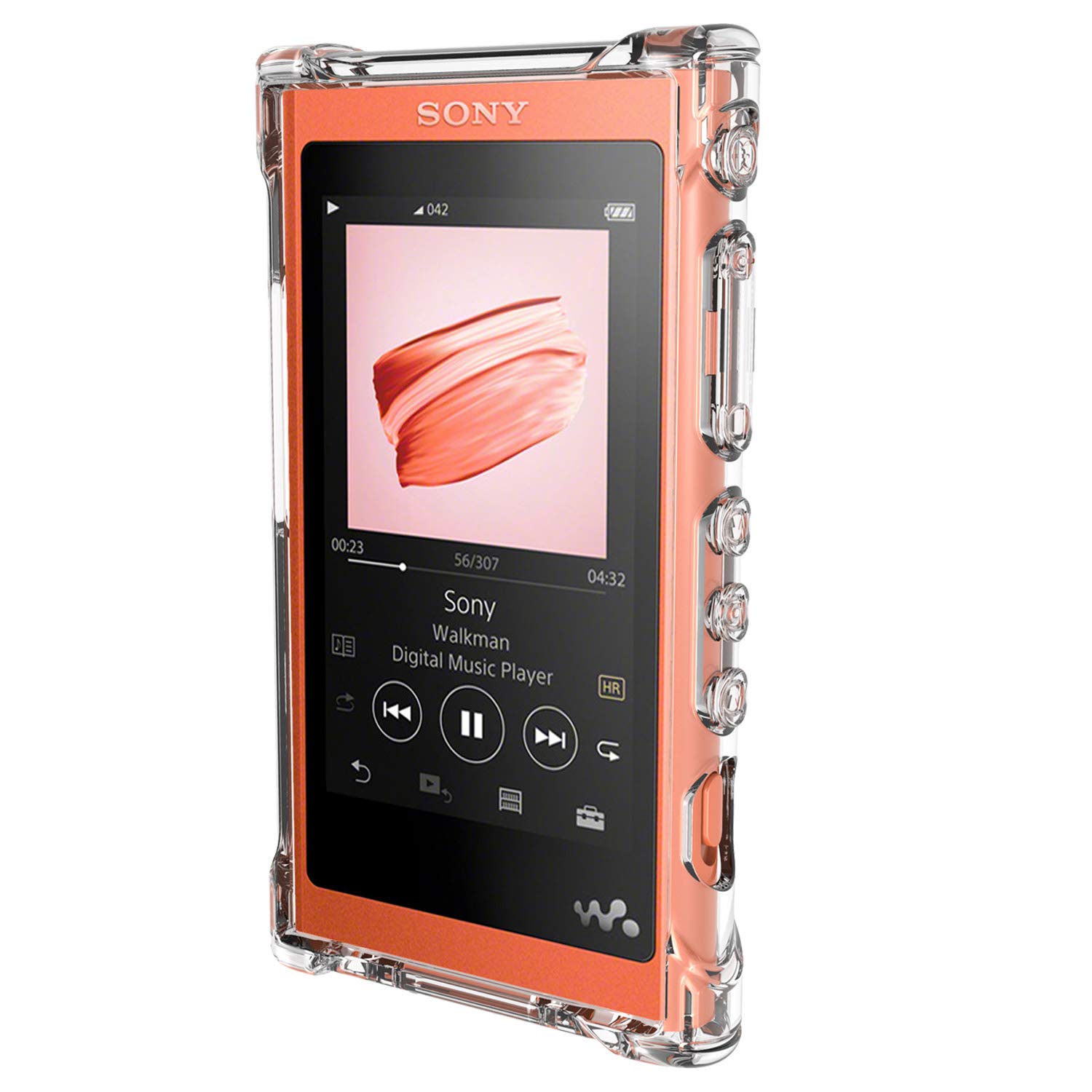 inorlo TPU Case Cover for Sony Walkman NW-A55 and NW-A55L Player, with charger dust cap cover, corner bumpers and screen protector. (Clear)
