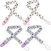 Somniumnight Cute Adult Pacifier Clips: Pacifier Holder Clip with Convenient Hook Loop - Bad Rock Rabbit & Windmill Puppy - 17 Inch Long 4 Pack Set