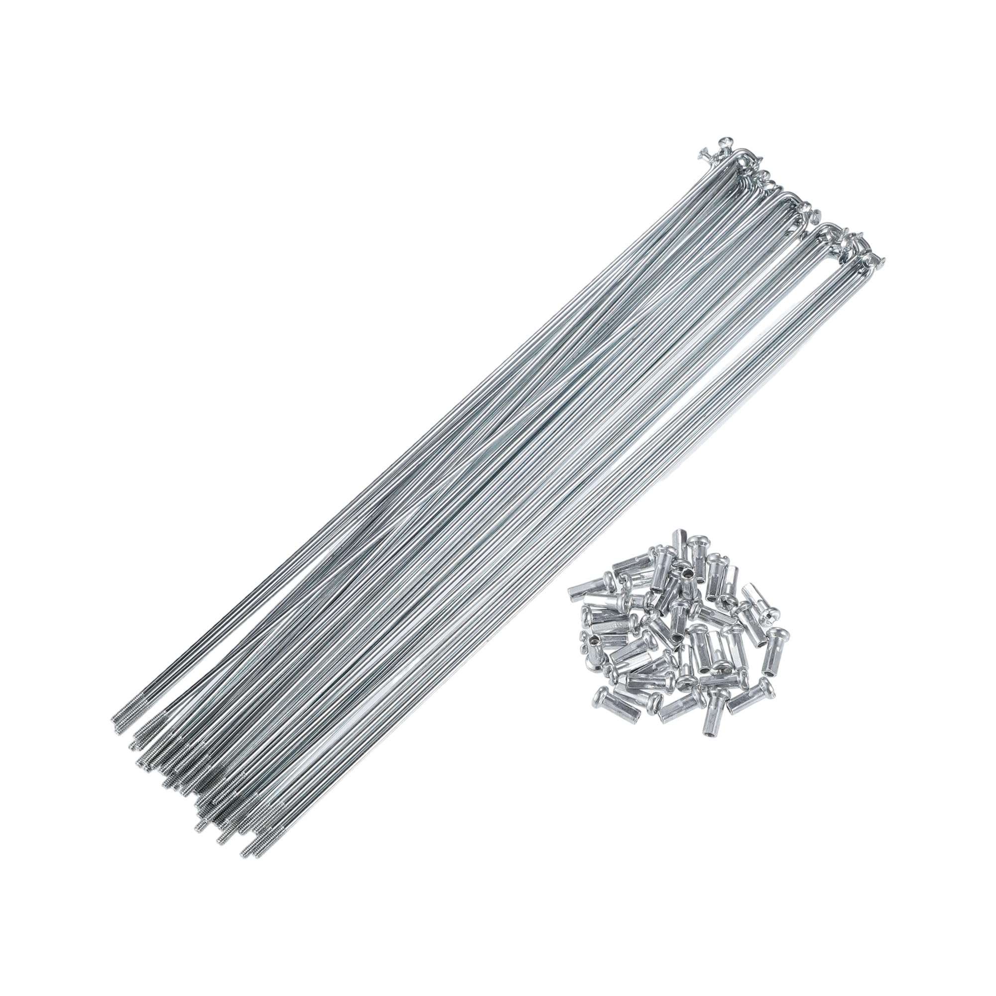 X AUTOHAUX 36pcs 14G J Bend Bike Steel Spokes 8.46" Cycle Spokes with Nipples